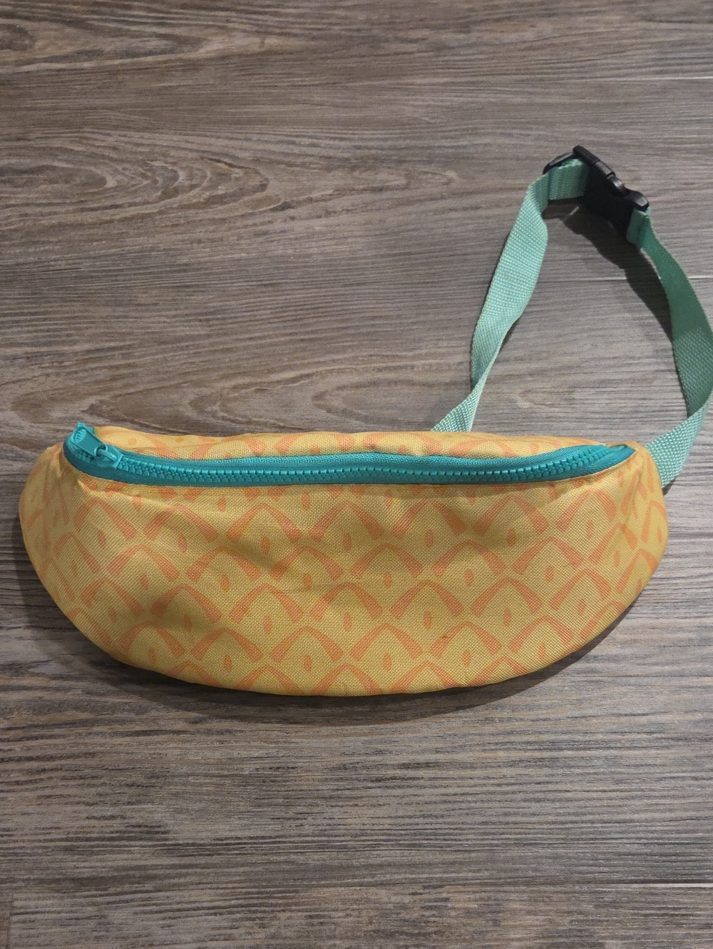 Pineapple Patterned Waist Bag with Teal Accents